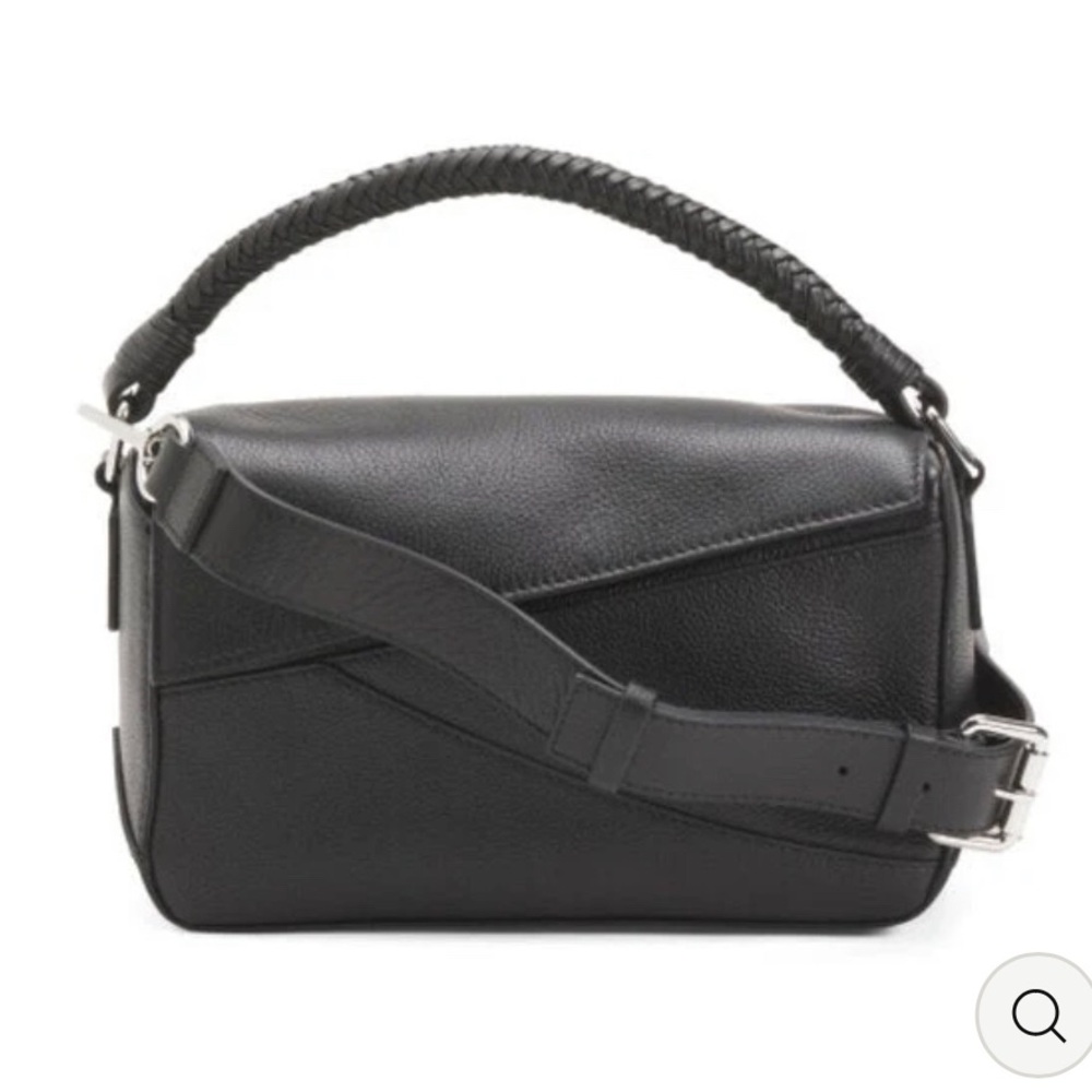 Walter Baker Jogger Black Leather Crossbody with Braided Top Handle NWT & Duster